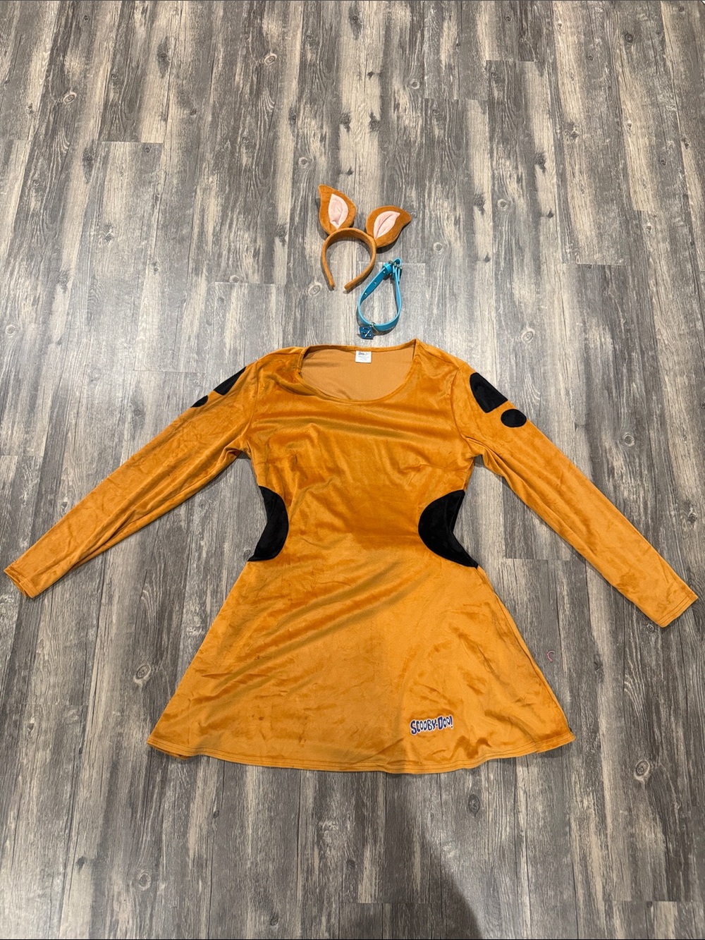 Scooby-Doo costume Velvet feel dress with headband and collar and tail